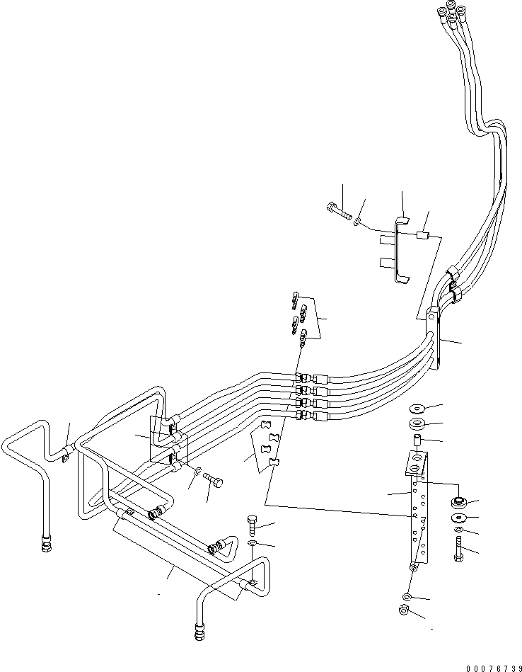 Схема запчастей Komatsu WA480-5L - ГИДРОЛИНИЯ (P.P.C ТРУБЫ) (/) (КРЕПЛЕНИЕ) (ДЛЯ 3-Х СЕКЦИОНН. КЛАПАН) ГИДРАВЛИКА