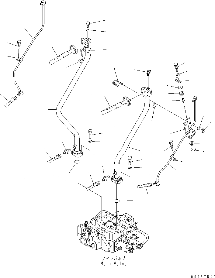 Схема запчастей Komatsu WA480-5L - ГИДРОЛИНИЯ (JRB COUPLER ЛИНИЯ) ГИДРАВЛИКА