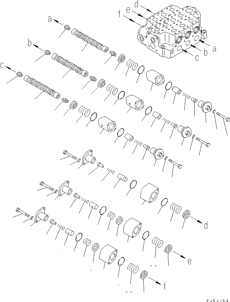Схема запчастей Komatsu WA480-5L - УПРАВЛЯЮЩ. КЛАПАН (3-Х СЕКЦИОНН.) (/7) ГИДРАВЛИКА