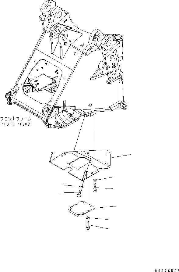 Схема запчастей Komatsu WA480-5L - ПЕРЕДН. РАМА (НИЖН. ЗАЩИТА) (ДЛЯ WASTE РУКОЯТЬR) ОСНОВНАЯ РАМА И ЕЕ ЧАСТИ