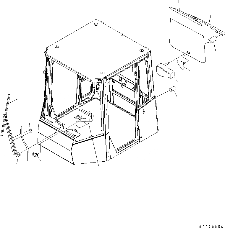 Схема запчастей Komatsu WA480-5L - КАБИНА ROPS (FRITZMEIER) (ОКНА ДВОРНИКИS И МОТОРS)(№A77-) КАБИНА ОПЕРАТОРА И СИСТЕМА УПРАВЛЕНИЯ