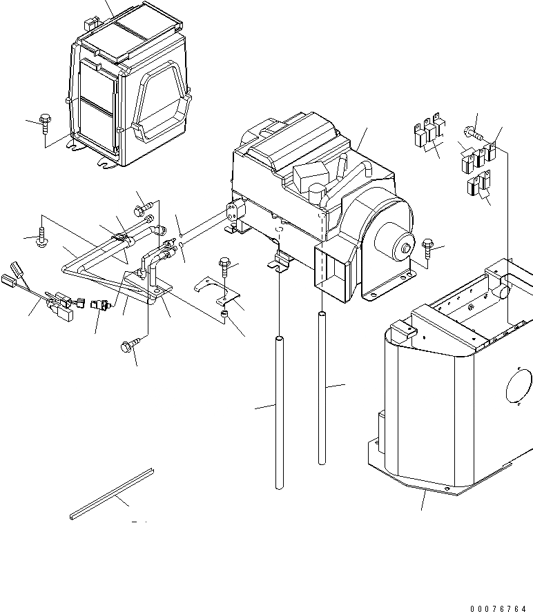 Схема запчастей Komatsu WA480-5L - КОНДИЦ. ВОЗДУХА И ОБОГРЕВАТЕЛЬ. КАБИНА ОПЕРАТОРА И СИСТЕМА УПРАВЛЕНИЯ