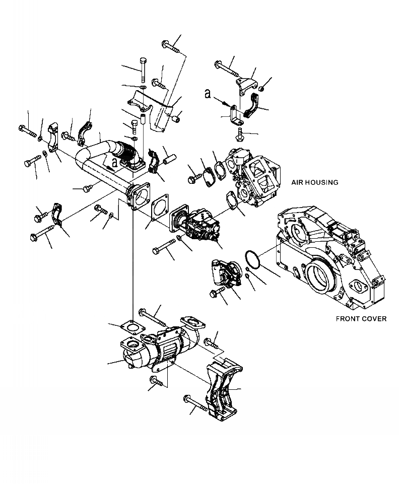 Схема запчастей Komatsu WA480-6 - A-B7A8 EGR (ВЫПУСКН. GAS RECIRCULATION) EGR КЛАПАН И ОХЛАДИТЕЛЬ КРЕПЛЕНИЕ ДВИГАТЕЛЬ