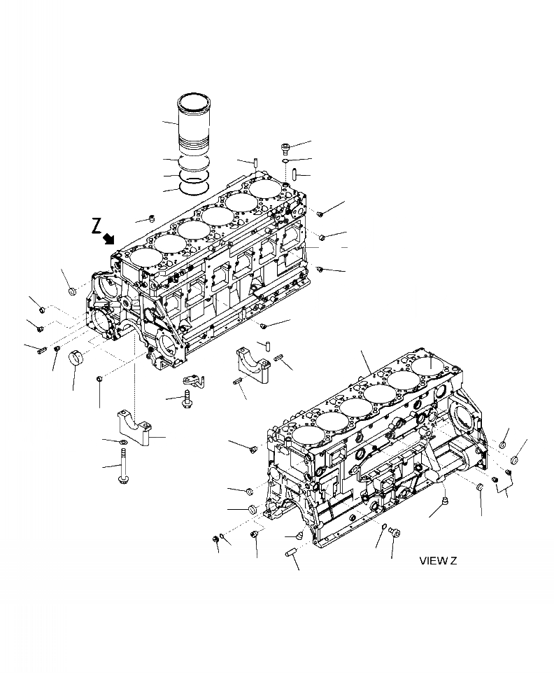 Схема запчастей Komatsu WA480-6 - A-B7A БЛОК ЦИЛИНДРОВ ДВИГАТЕЛЬ