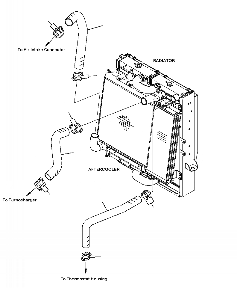 Схема запчастей Komatsu WA480-6 - C-A СИСТЕМА ТРУБ РАДИАТОРА СИСТЕМА ОХЛАЖДЕНИЯ