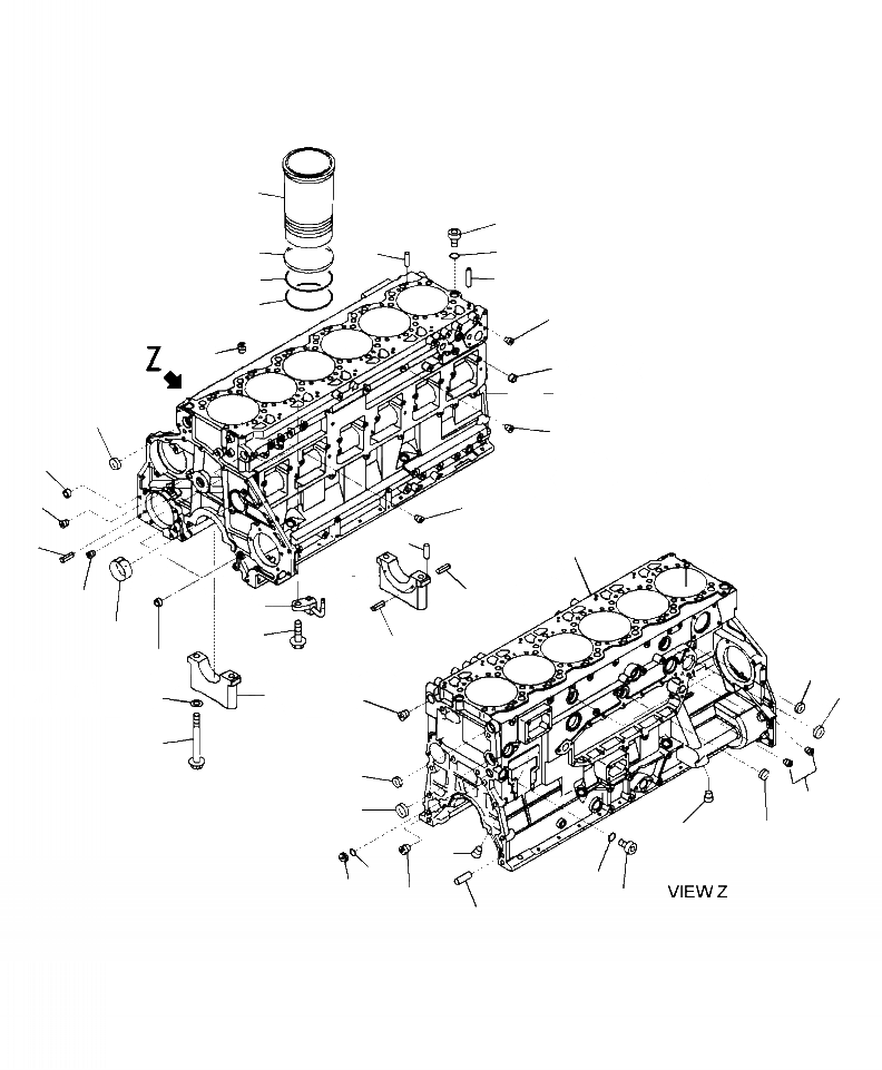 Схема запчастей Komatsu WA480-6 - A-B7A БЛОК ЦИЛИНДРОВ ДВИГАТЕЛЬ