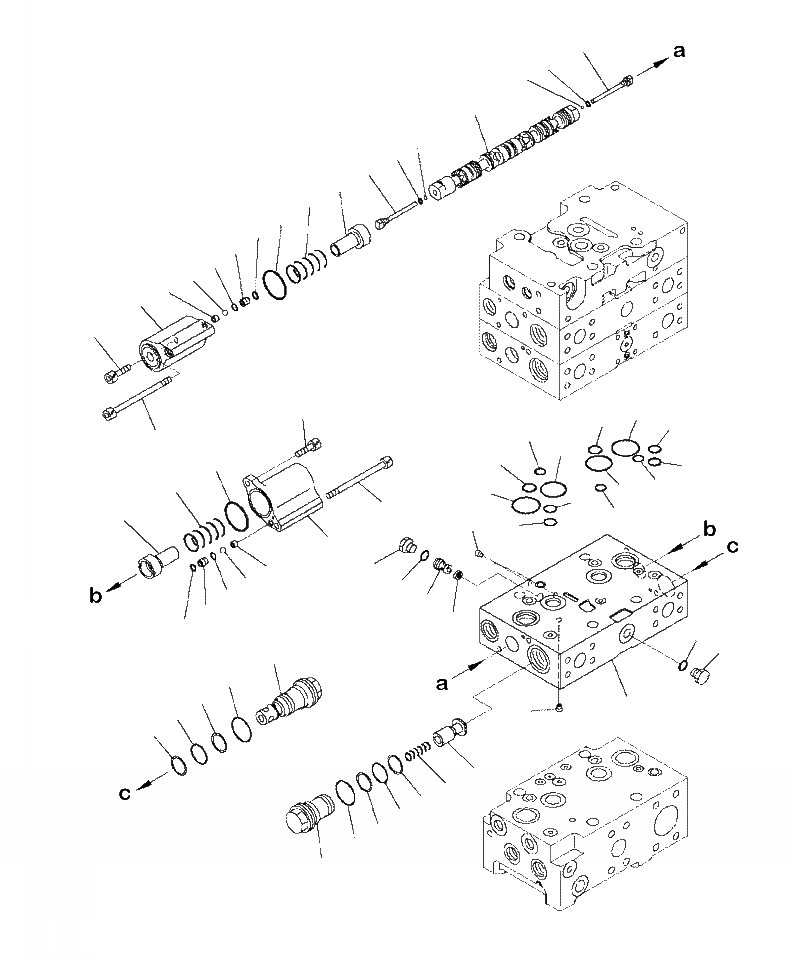 Схема запчастей Komatsu WA480-6 - H-A УПРАВЛЯЮЩ. КЛАПАН 2-Х СЕКЦИОНН. КЛАПАН (/8) ГИДРАВЛИКА