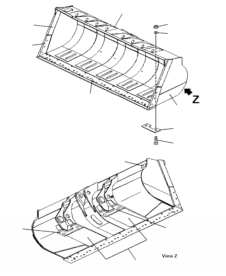 Схема запчастей Komatsu WA480-6 - T-A КОВШ .8 CU. M (С РЕЖУЩ. КРОМКОЙ НА БОЛТАХ . CU. M), 7 MM ШИР. РАБОЧЕЕ ОБОРУДОВАНИЕ