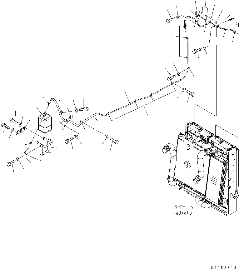 Схема запчастей Komatsu WA480-6 - РАДИАТОР (БАК ТРУБЫ) СИСТЕМА ОХЛАЖДЕНИЯ