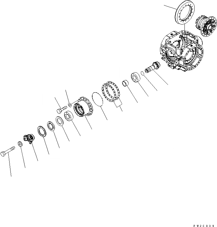 Схема запчастей Komatsu WA480-6 - ЗАДН. МОСТ (ДИФФЕРЕНЦ.) (/) СИЛОВАЯ ПЕРЕДАЧА И КОНЕЧНАЯ ПЕРЕДАЧА