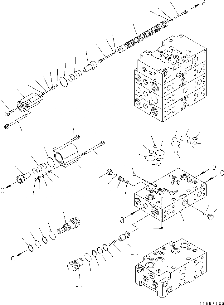 Схема запчастей Komatsu WA480-6 - ОСНОВН. КЛАПАН (3-Х СЕКЦИОНН.) (/) ГИДРАВЛИКА