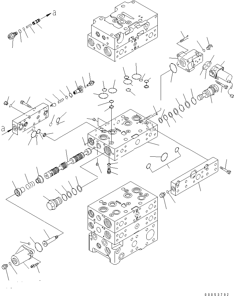 Схема запчастей Komatsu WA480-6 - ОСНОВН. КЛАПАН (3-Х СЕКЦИОНН.) (7/) ГИДРАВЛИКА