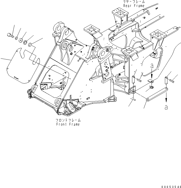 Схема запчастей Komatsu WA480-6 - БЛОКИР. ШАНГА И КРЫШКА(ПЕРЕДН. COVER)(ДЛЯ 3-Х СЕКЦИОНН. КЛАПАН) ОСНОВНАЯ РАМА И ЕЕ ЧАСТИ
