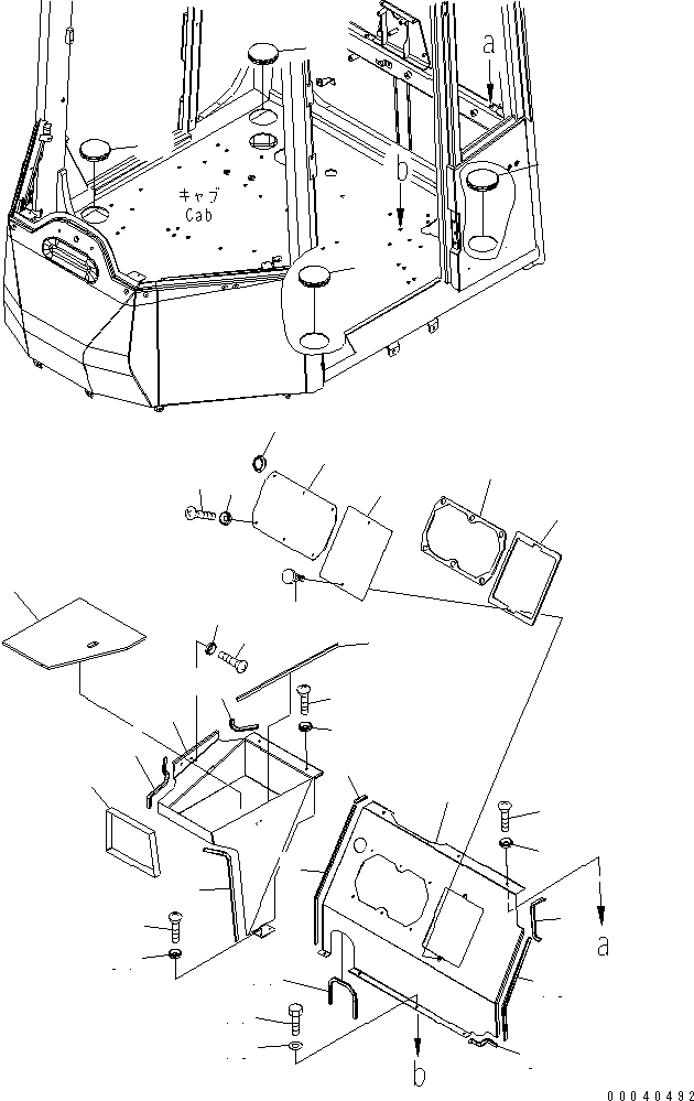Схема запчастей Komatsu WA480-6 - ЗАДН. КОНСОЛЬ COVER КАБИНА ОПЕРАТОРА И СИСТЕМА УПРАВЛЕНИЯ