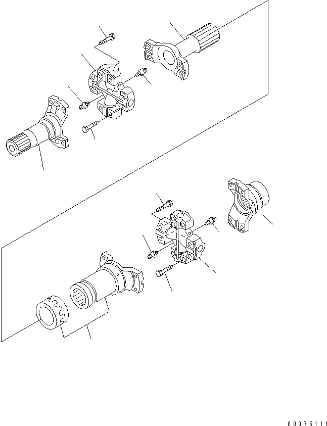 Схема запчастей Komatsu WA500-3LK - ВЕДУЩ. ВАЛ (ЦЕНТР.) СИЛОВАЯ ПЕРЕДАЧА И КОНЕЧНАЯ ПЕРЕДАЧА