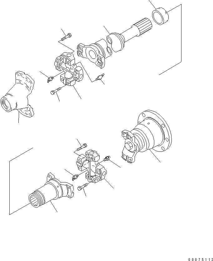 Схема запчастей Komatsu WA500-3LK - ВЕДУЩ. ВАЛ (КАРДАНН. ВАЛ¤ ПЕРЕДН.) СИЛОВАЯ ПЕРЕДАЧА И КОНЕЧНАЯ ПЕРЕДАЧА