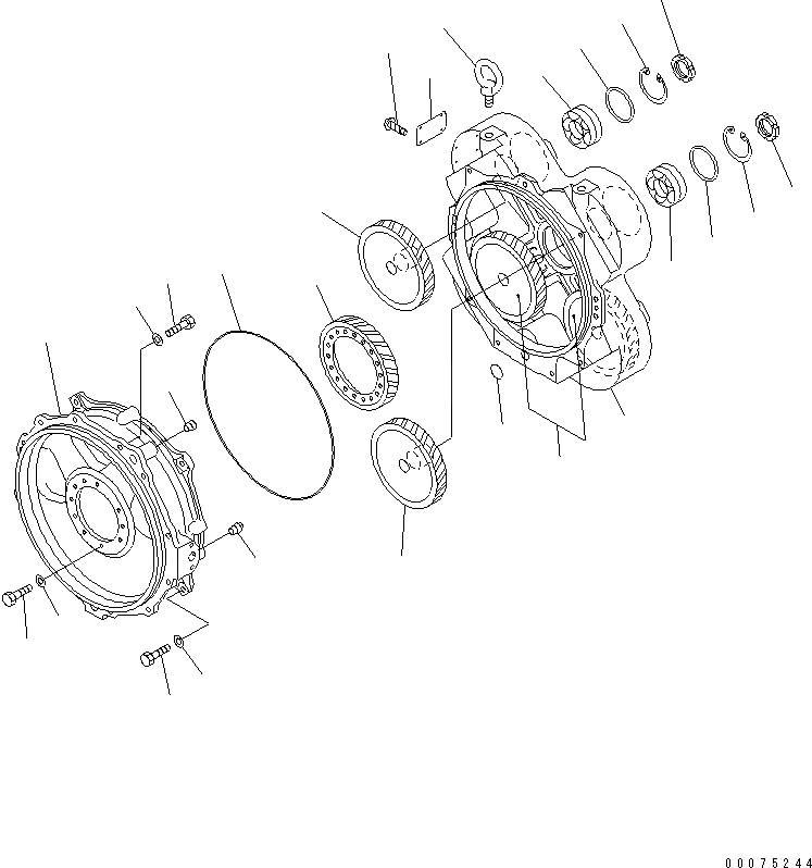 Схема запчастей Komatsu WA500-3LK - ГИДРОТРАНСФОРМАТОР (КОРПУС) СИЛОВАЯ ПЕРЕДАЧА И КОНЕЧНАЯ ПЕРЕДАЧА