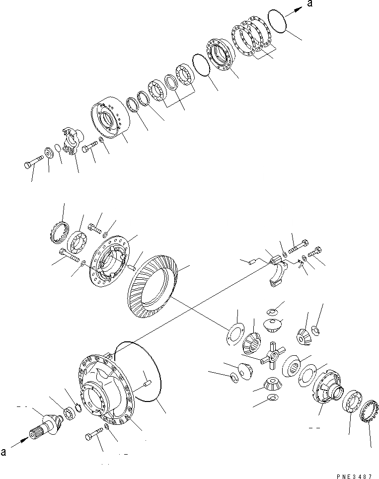 Схема запчастей Komatsu WA500-3LK - ЗАДН. МОСТ (ДИФФЕРЕНЦ. И ЭЛЕМЕНТЫ КРЕПЛЕНИЯ) СИЛОВАЯ ПЕРЕДАЧА И КОНЕЧНАЯ ПЕРЕДАЧА