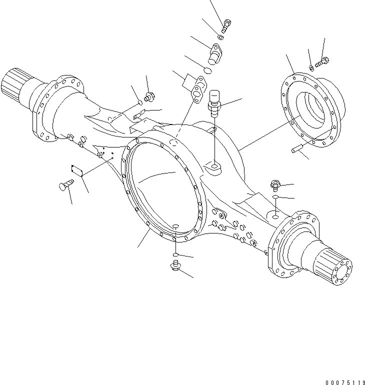 Схема запчастей Komatsu WA500-3LK - ЗАДН. МОСТ (КОЖУХ) (С ТОРМОЗ. ОХЛАЖД-Е) СИЛОВАЯ ПЕРЕДАЧА И КОНЕЧНАЯ ПЕРЕДАЧА