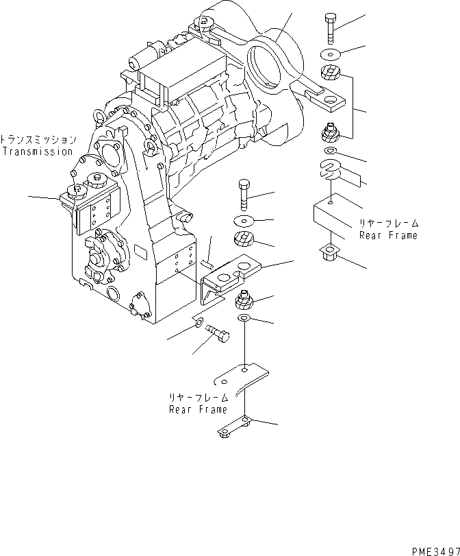 Схема запчастей Komatsu WA500-3LK - ГИДРОТРАНСФОРМАТОР И ТРАНСМИССИЯ (ЭЛЕМЕНТЫ КРЕПЛЕНИЯ) СИЛОВАЯ ПЕРЕДАЧА И КОНЕЧНАЯ ПЕРЕДАЧА