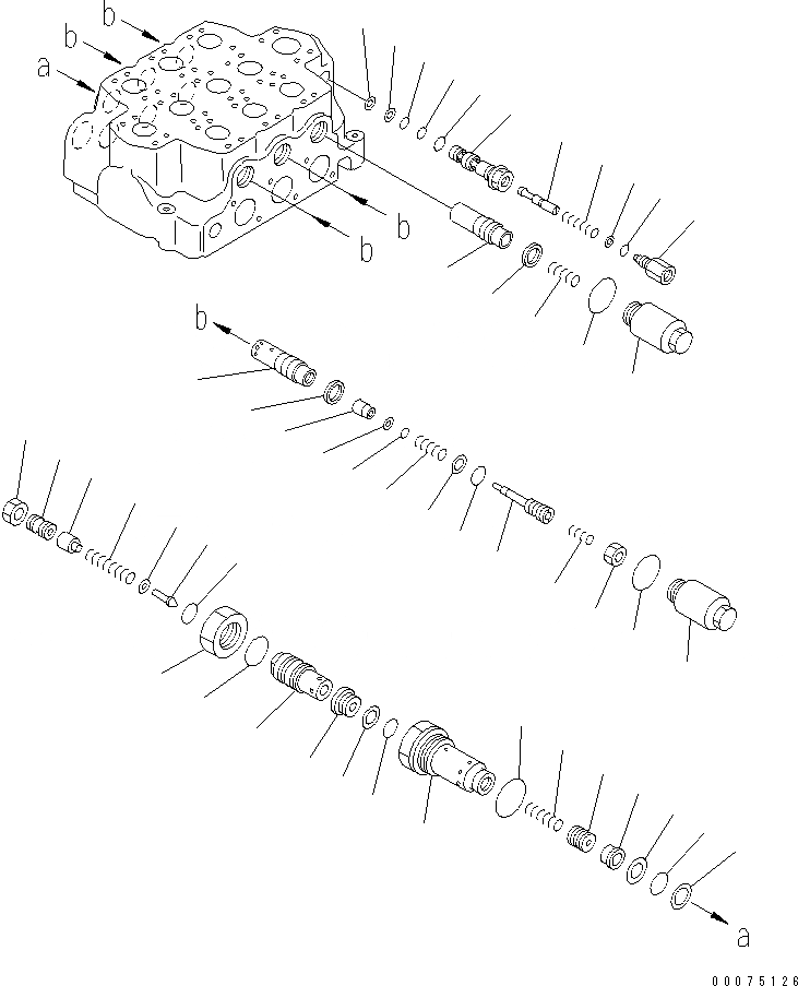 Схема запчастей Komatsu WA500-3LK - ОБОРУД-Е УПРАВЛЯЮЩ. КЛАПАН (RELIEF¤ БЕЗОПАСН.¤ ВСАСЫВ. И ПЛАВАЮЩ КЛАПАН СЕЛЕКТОРАS) (3-Х СЕКЦИОНН.) ГИДРАВЛИКА