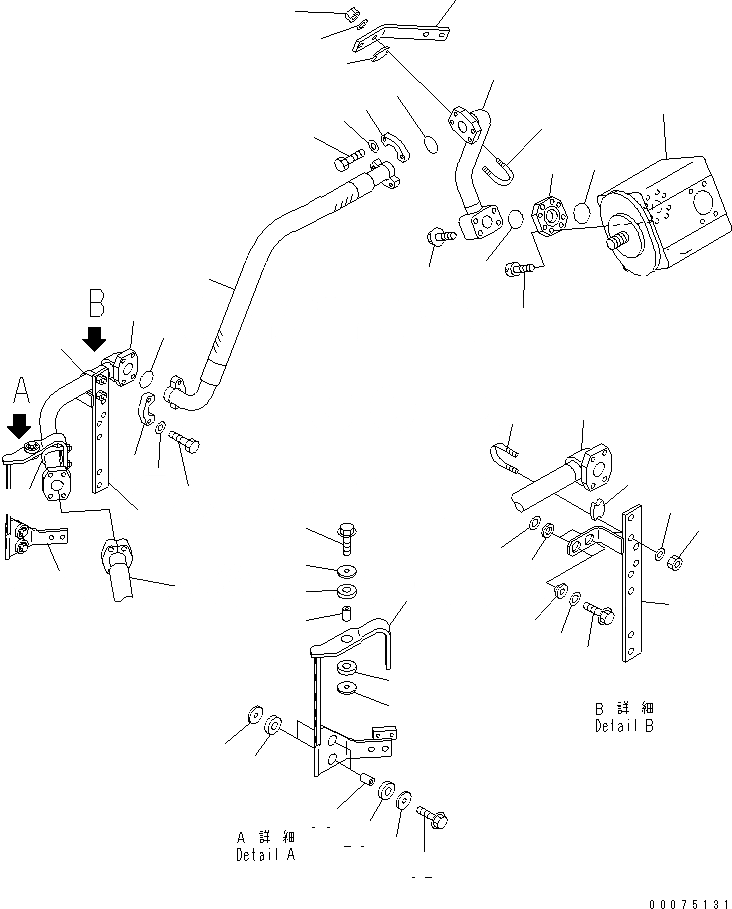 Схема запчастей Komatsu WA500-3LK - ГИДРОЛИНИЯ (TO ПОГРУЗ. НАСОС) ГИДРАВЛИКА
