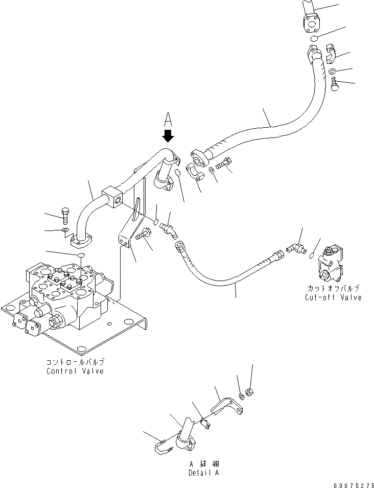 Схема запчастей Komatsu WA500-3LK - ГИДРОЛИНИЯ (TO 2-Х СЕКЦИОНН. УПРАВЛЯЮЩ. КЛАПАН) ГИДРАВЛИКА
