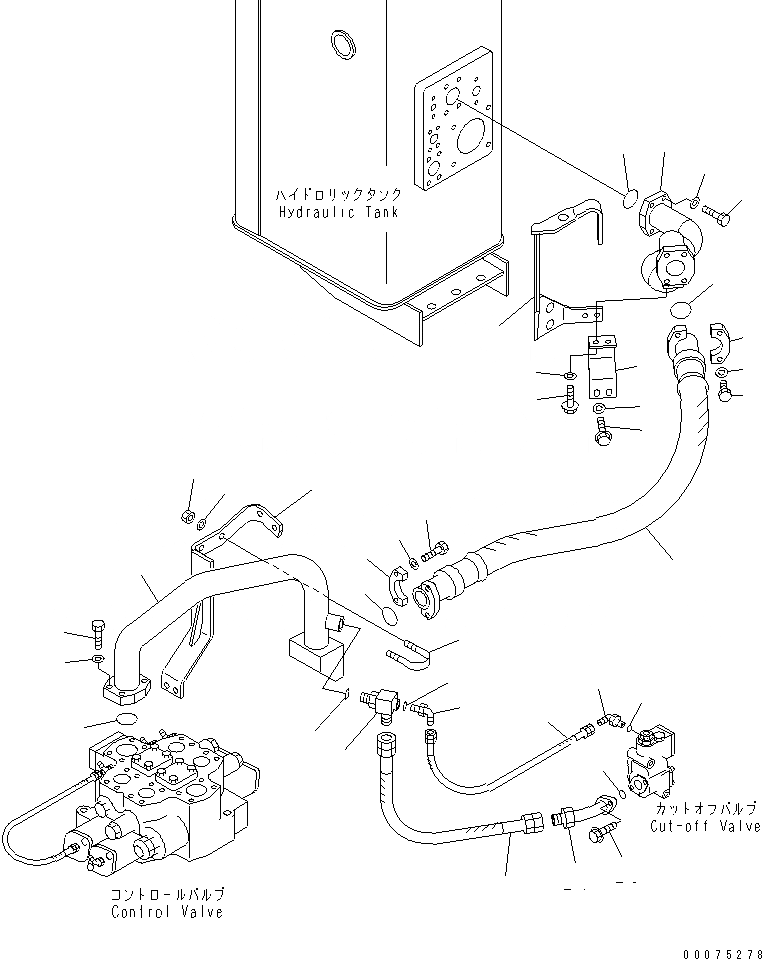 Схема запчастей Komatsu WA500-3LK - ГИДРОЛИНИЯ (ВОЗВРАТН. ЛИНИЯ) ГИДРАВЛИКА