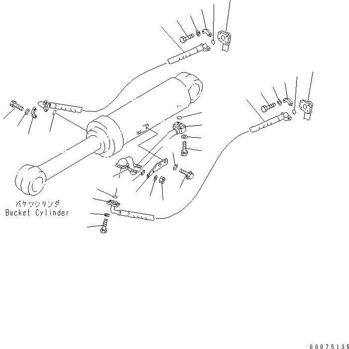 Схема запчастей Komatsu WA500-3LK - ГИДРОЛИНИЯ (УПРАВЛЯЮЩ. КЛАПАН - ЦИЛИНДР КОВША) ГИДРАВЛИКА