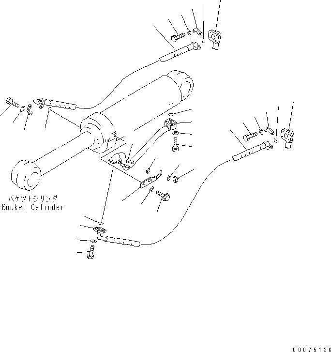 Схема запчастей Komatsu WA500-3LK - ГИДРОЛИНИЯ (УПРАВЛЯЮЩ. КЛАПАН - БОЛЬШ. ЦИЛИНДР КОВША) ГИДРАВЛИКА