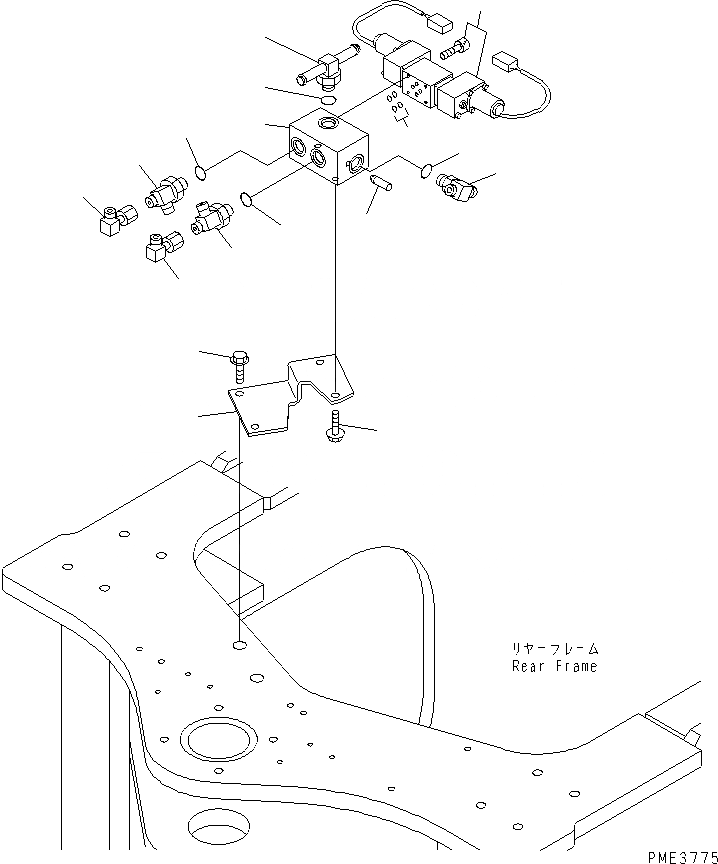 Схема запчастей Komatsu WA500-3LK - ГИДРАВЛИКА РУЛ. УПРАВЛЕНИЯ (СОЛЕНОИДНЫЙ КЛАПАН И ЭЛЕМЕНТЫ КРЕПЛЕНИЯ) (ДЖОЙСТИК РУЛЕВ. УПРАВЛЕНИЕ) ГИДРАВЛИКА
