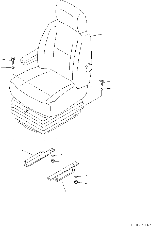 Схема запчастей Komatsu WA500-3LK - СИДЕНЬЕ ОПЕРАТОРА (С ДЖОЙСТИК РУЛЕВ. УПРАВЛЕНИЕ) КАБИНА ОПЕРАТОРА И СИСТЕМА УПРАВЛЕНИЯ