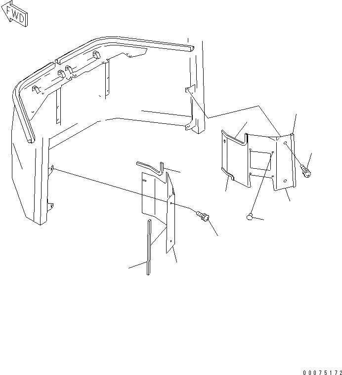 Схема запчастей Komatsu WA500-3LK - КАБИНА (ПЕРЕДН. ИНТЕРЬЕР¤ НИЖН.) (С КОНДИЦИОНЕРОМ)(№A7-) КАБИНА ОПЕРАТОРА И СИСТЕМА УПРАВЛЕНИЯ