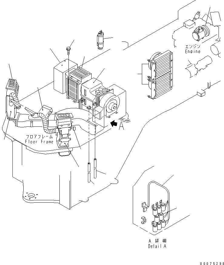 Схема запчастей Komatsu WA500-3LK - КОНДИЦ. ВОЗДУХА (БЛОК КОНДИЦ. ВОЗДУХА) КАБИНА ОПЕРАТОРА И СИСТЕМА УПРАВЛЕНИЯ
