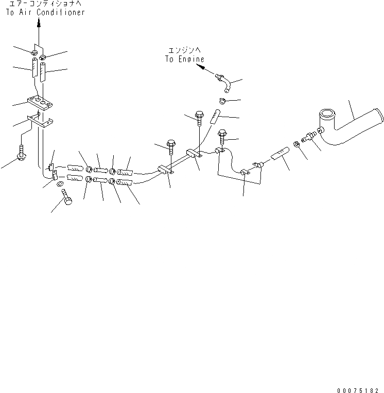 Схема запчастей Komatsu WA500-3LK - ГИДР. ПРОВОД. ОБОГРЕВАТЕЛЯ КАБИНА ОПЕРАТОРА И СИСТЕМА УПРАВЛЕНИЯ