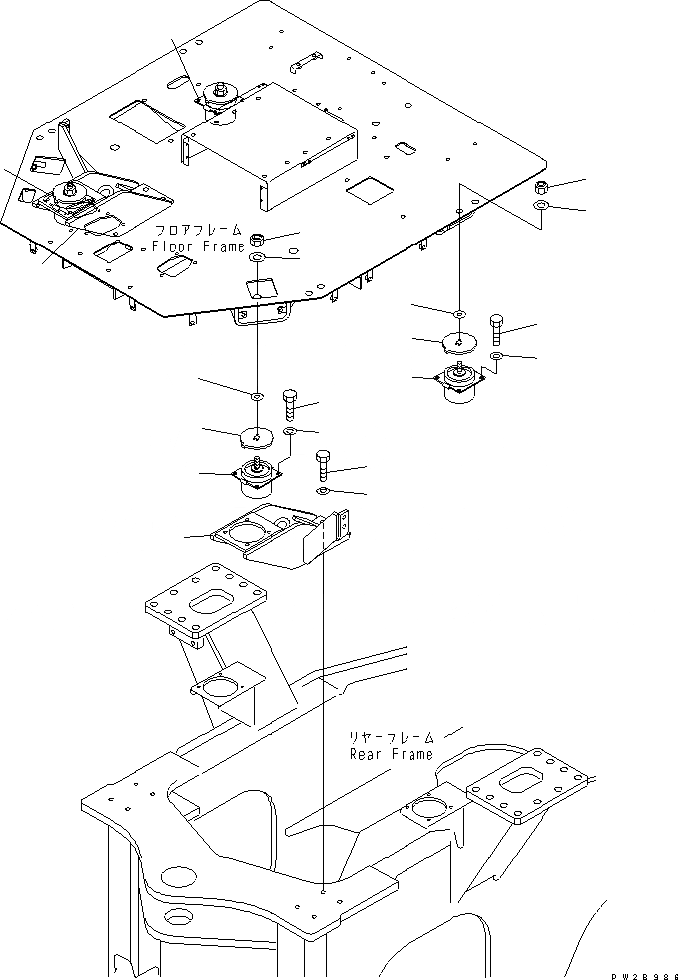 Схема запчастей Komatsu WA500-3LK - ПОЛ СУППОРТ КАБИНА ОПЕРАТОРА И СИСТЕМА УПРАВЛЕНИЯ