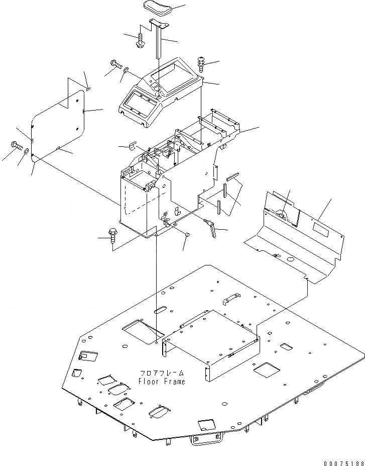 Схема запчастей Komatsu WA500-3LK - ПОЛ (ПРАВ. КОНСОЛЬН. БЛОК) КАБИНА ОПЕРАТОРА И СИСТЕМА УПРАВЛЕНИЯ