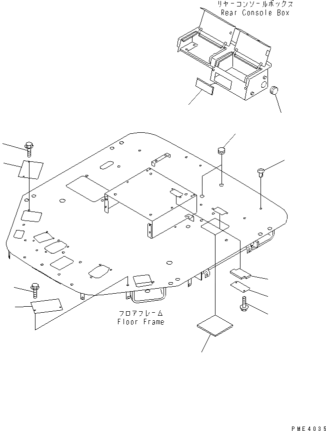Схема запчастей Komatsu WA500-3LK - ПОЛ (БЕЗ КОНДИЦИОНЕРА И БЕЗ ОБОГРЕВАТЕЛЯ) КАБИНА ОПЕРАТОРА И СИСТЕМА УПРАВЛЕНИЯ