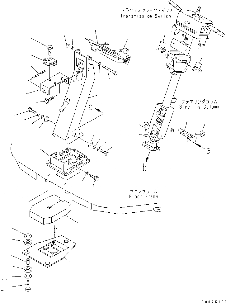Схема запчастей Komatsu WA500-3LK - КОЛЕСА КОЛОНКА И РУЛЕВОЕ КОЛЕСО (СУППОРТ И ЭЛЕМЕНТЫ КРЕПЛЕНИЯ) КАБИНА ОПЕРАТОРА И СИСТЕМА УПРАВЛЕНИЯ