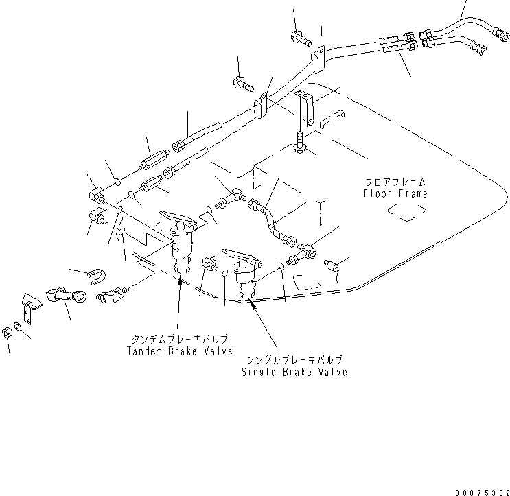 Схема запчастей Komatsu WA500-3LK - УПРАВЛ-Е ТОРМОЗОМ (ЛИНИЯ АККУМУЛЯТОР - ТОРМОЗНОЙ КЛАПАН) КАБИНА ОПЕРАТОРА И СИСТЕМА УПРАВЛЕНИЯ