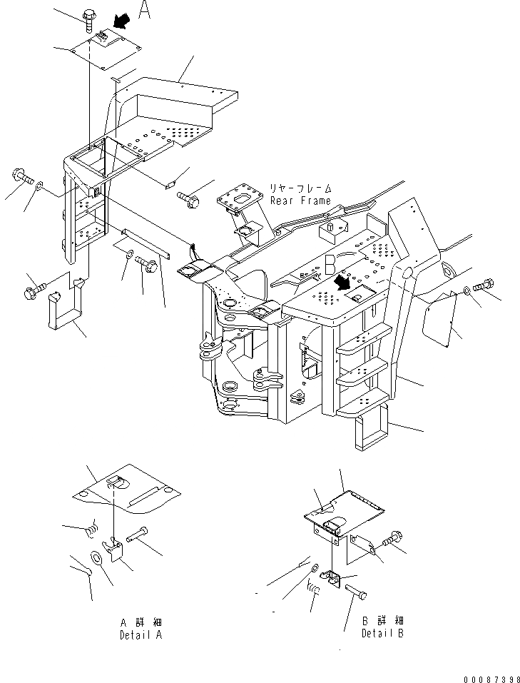 Схема запчастей Komatsu WA500-3LK - ENTRY ЛЕСТНИЦА ЧАСТИ КОРПУСА