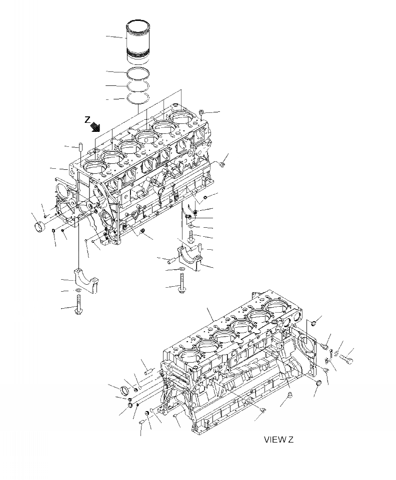 Схема запчастей Komatsu WA500-6 - A-AK БЛОК ЦИЛИНДРОВ ДВИГАТЕЛЬ