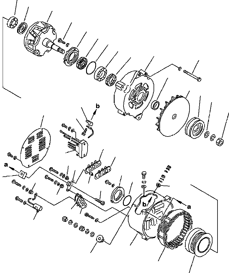 Схема запчастей Komatsu WA500-6 - A-BM7 ГЕНЕРАТОР - 7 AMP С HARDENED ШКИВ ДВИГАТЕЛЬ