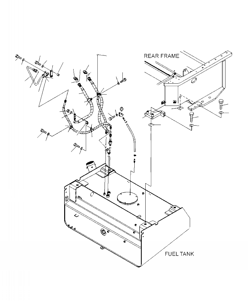 Схема запчастей Komatsu WA500-6 - D-A ТОПЛИВН. БАК. БАК КРЕПЛЕНИЕ И ТОПЛИВН. ЛИНИЯ HARDWARE ТОПЛИВН. БАК. AND КОМПОНЕНТЫ