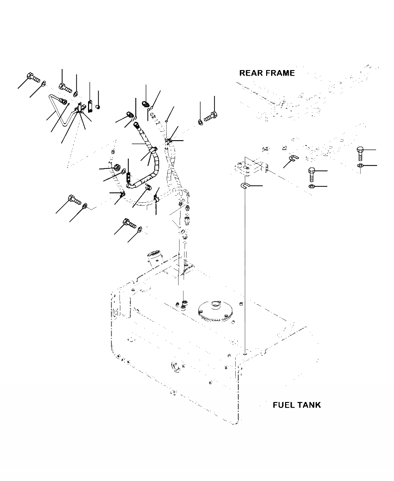 Схема запчастей Komatsu WA500-6 - D-A ТОПЛИВН. БАК. БАК КРЕПЛЕНИЕ И ТОПЛИВН. ЛИНИЯ HARDWARE - ДЛЯ БЫСТРОСЪЕМН. МЕХ-М ТОПЛИВН. БАК. AND КОМПОНЕНТЫ