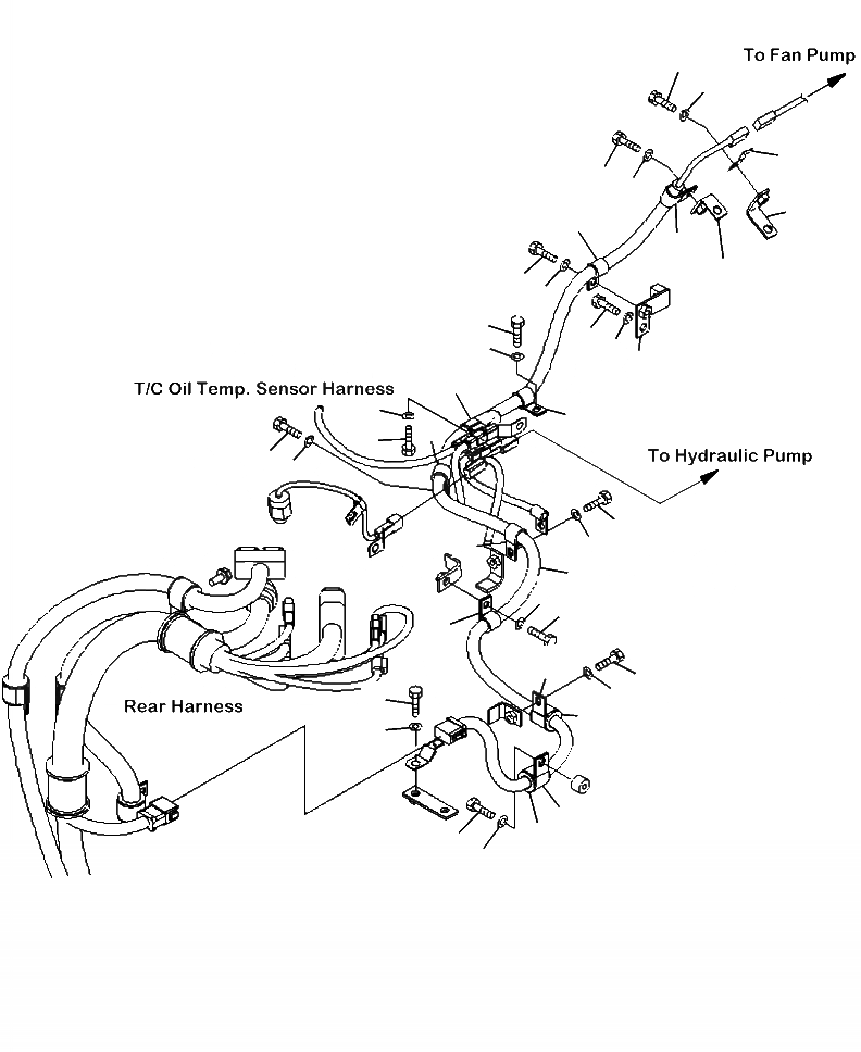 Схема запчастей Komatsu WA500-6 - E-A ПРОВОДКА НАСОС ПРОВОДКА И КРЕПЛЕНИЕS ЭЛЕКТРИКА