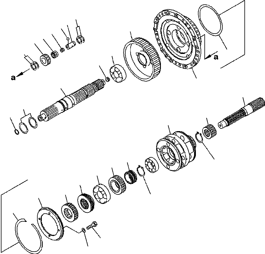 Схема запчастей Komatsu WA500-6 - F-7A ТРАНСМИССИЯ ВТОР. И ПЕРВ. НЕСУЩИЙ ЭЛЕМЕНТ СИЛОВАЯ ПЕРЕДАЧА И КОНЕЧНАЯ ПЕРЕДАЧА
