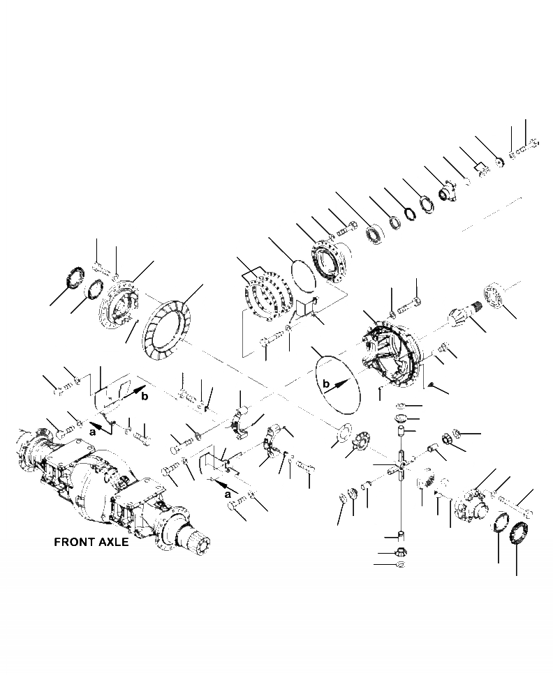 Схема запчастей Komatsu WA500-6 - F-A ПЕРЕДНИЙ МОСТ ДИФФЕРЕНЦ. (заводской номер A9-) СИЛОВАЯ ПЕРЕДАЧА И КОНЕЧНАЯ ПЕРЕДАЧА