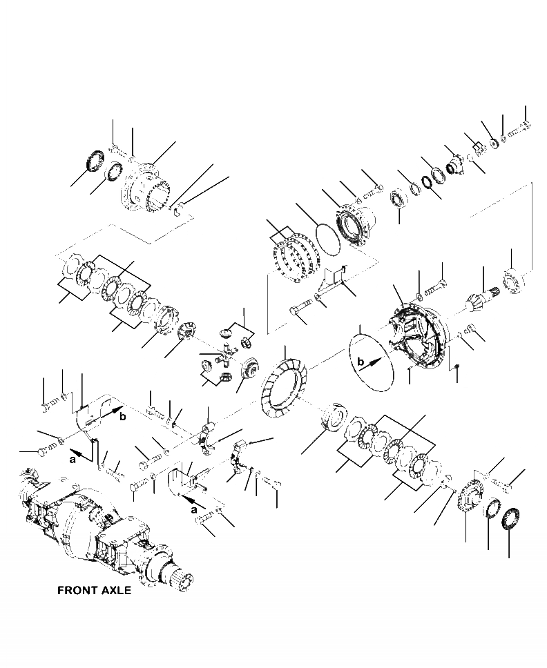 Схема запчастей Komatsu WA500-6 - F-A ПЕРЕДНИЙ МОСТ САМОБЛОКИР. ДИФФЕРЕНЦ. (заводской номер A9-) СИЛОВАЯ ПЕРЕДАЧА И КОНЕЧНАЯ ПЕРЕДАЧА