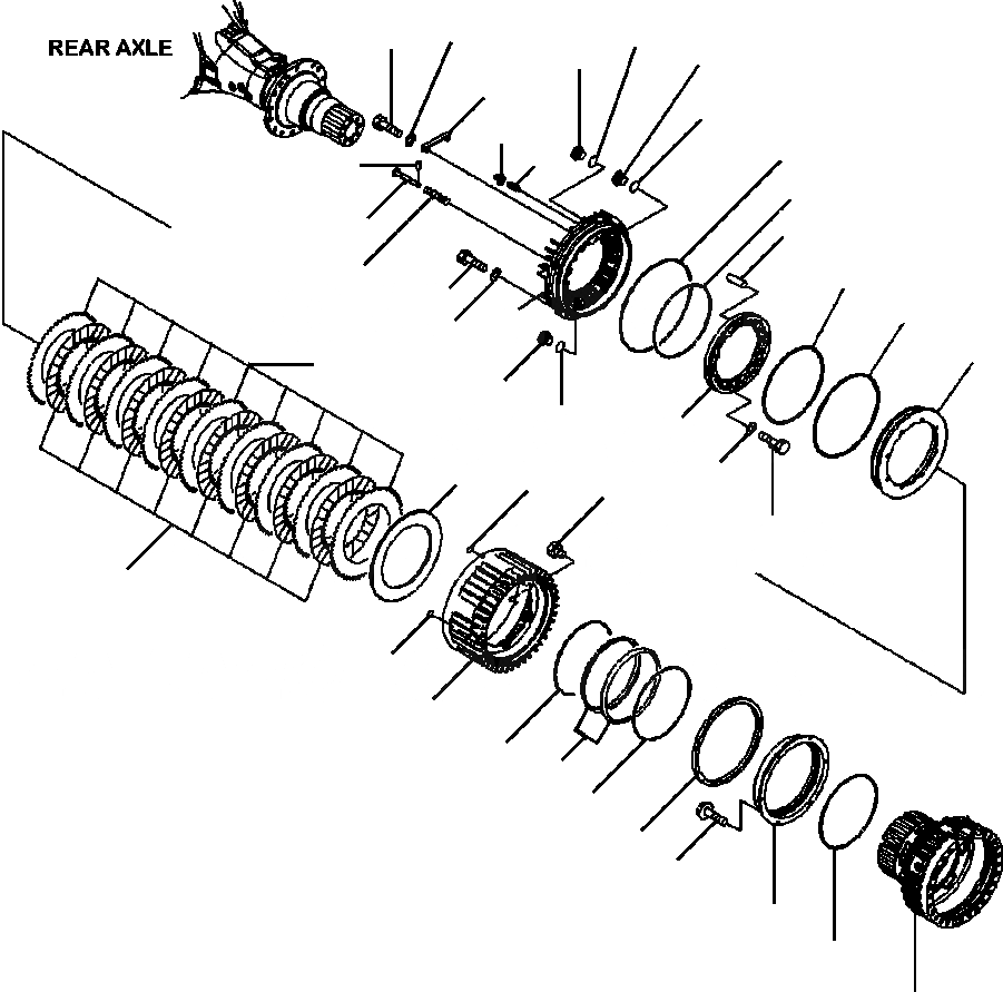 Схема запчастей Komatsu WA500-6 - F-A ЗАДН. МОСТ ЛЕВ. КОНЕЧНАЯ ПЕРЕДАЧА ASSEMBLY - ВТУЛКА И ТОРМОЗ. СИЛОВАЯ ПЕРЕДАЧА И КОНЕЧНАЯ ПЕРЕДАЧА